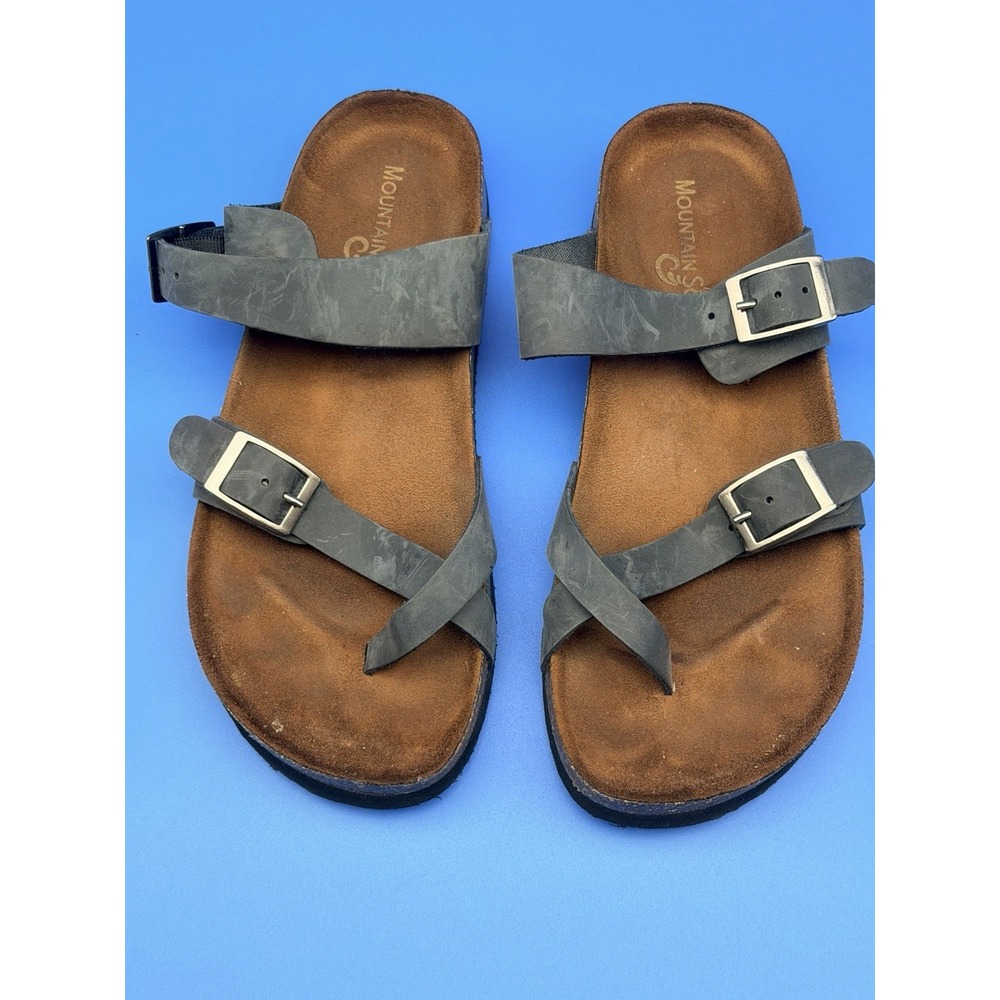 Mountain Sole Women's 8 EU 39.5 Gray Toe Loop Buckle Comfort Sandals